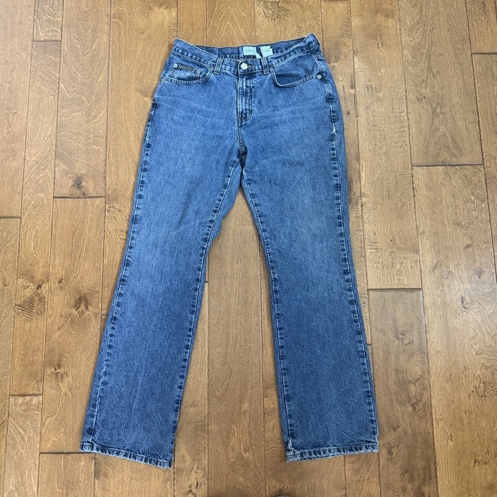 Vintage 90s Calvin Klein Boot‎ Jeans Women Size 8 Double Stone Wash Blue Mexico